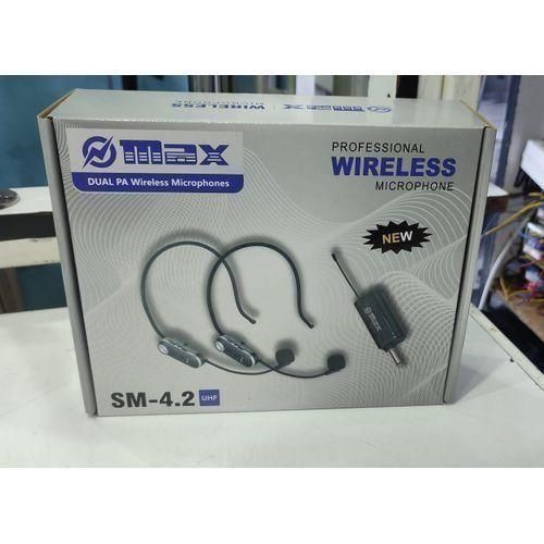Dual PA wireless microphones 3 in 1 , 2 Head Microphones and 1 tie clip microphone SM-4.2 UHF