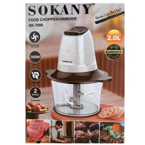 Food Chopper Grinder For Meat, Vegetables, Fruits And Nuts- 2L.