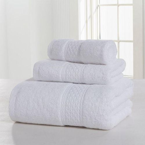 Towel 3 Pieces Set, Cotton (Hotel Quality) - White
