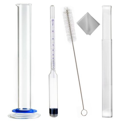 Hydrometer Alcohol Meter Kit, Hydrometer Alcohol 0-200 Proof & Tralle with Hydrometer Test Jar, Alcohol Proof Tester Hydrometer, Alcohol Tester for Liquor, Distilling Moonshine Alcoholmeter