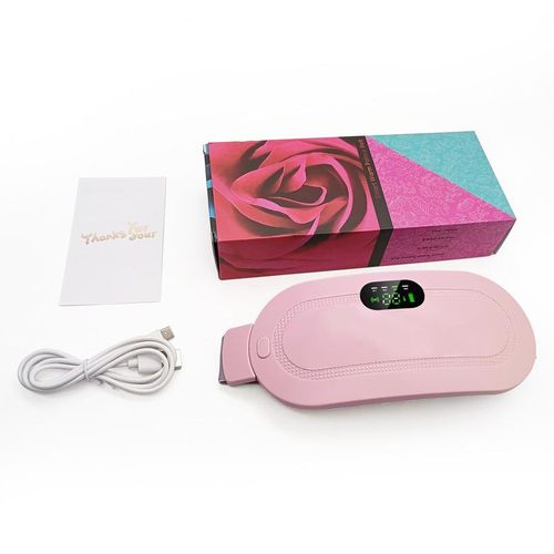 Electric waist massage device with monthly cramp relief function. It features vibrion and heat thepy for the waist, as well as a warm abdominal belt for the uterus Thermal pad belt