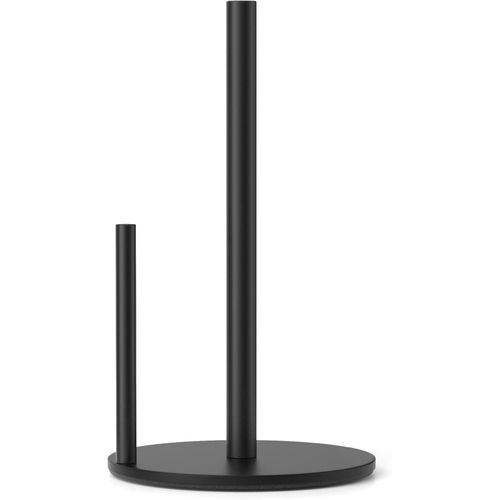 Paper Towel Holder Black Premium Stainless Steel Kitchen Roll Dispenser Countertop Roll Organizer with Weighted Base