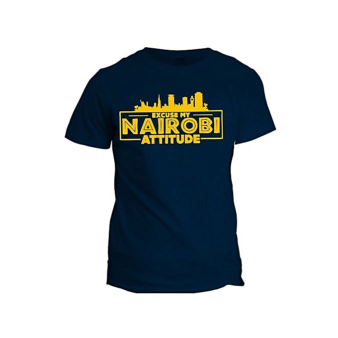 Dona Jewels Nairobi Attitude Navy Blue Printed T-Shirt