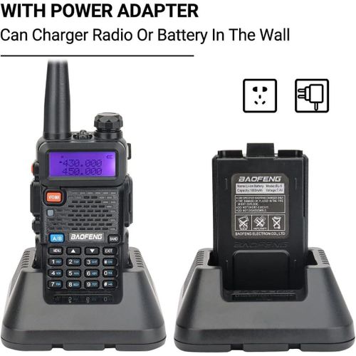BAOFENG UV-5R Dual Band Handheld Two Way Radio (Black) 144-148MHz & 420-450MHz (Pack of 2)