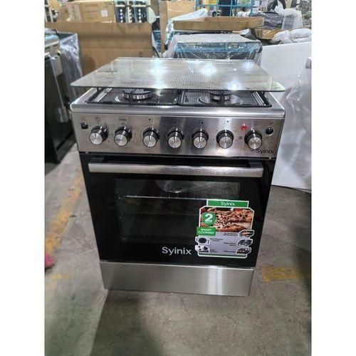 60 by 60 Free Standing Cooker 3Gas 1 Electric Hotplate with Gas Leakage Sensor and Rapid Hotplate and Jet Valve Gas Outlet