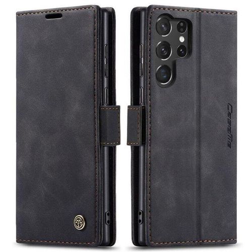 Caseme Wallet Black Retro Leather Flip All-Round Protection Cover Case For Samsung Galaxy S25 Ultra