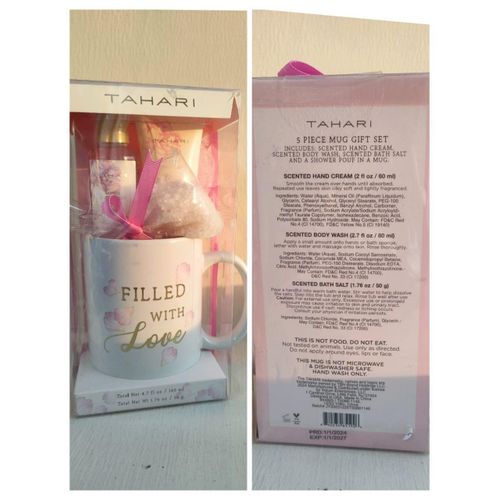 5 Piece Mug Gift Set - White Gold Pink