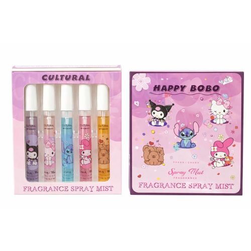 CULTURAL HAPPY Fragrance Spray Mist Set 5pcs Cartoon Character Collection