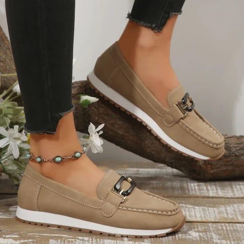 Brown Comfortable Non-Slip Women Loafers Shoes