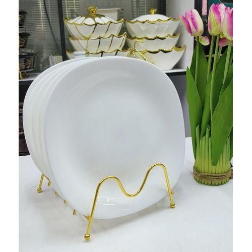 White Square Ceramic HOTEL & HOME Dinner Plates 6pcs