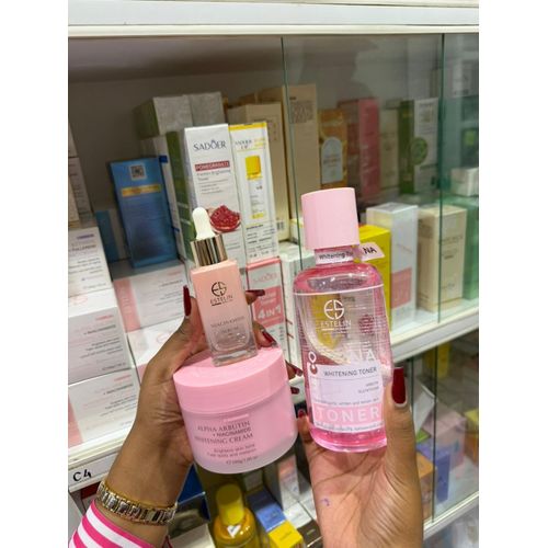 Brightening Skincare Set – Niacinamide Serum, Whitening Toner & Alpha Arbutin Cream