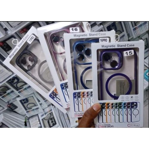 Premium Magnetic Case with Camera Lens Protection, Kickstand, and MagSafe Compatibility – Clear Acrylic & TPU Hybrid Cover for iPhone 13 – Stylish Purplish Lavender Edition