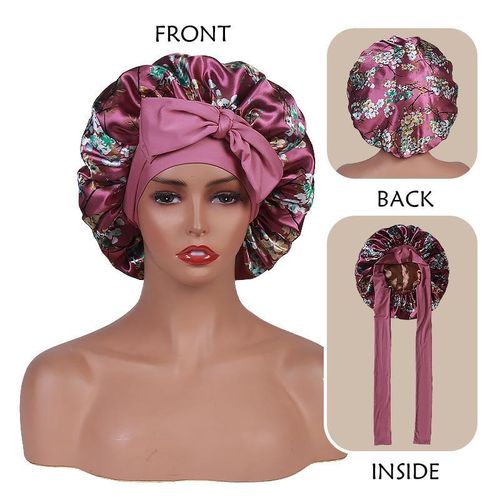 Adjustable Silk High Quality Tie Back Sleeping Bonnets Suitable For All Hairs