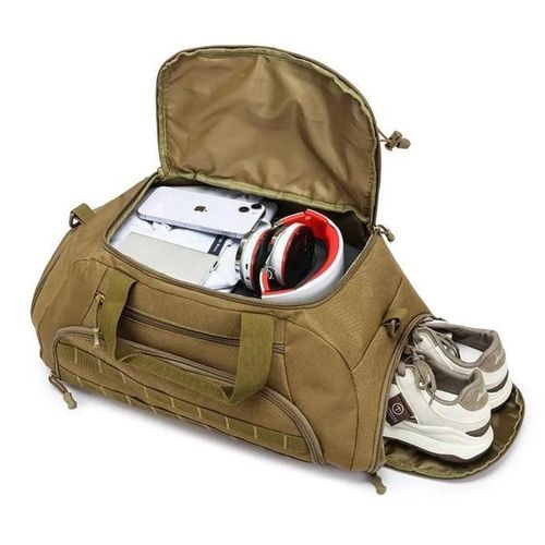 Protector Plus Tactical Duffle Bag Men Sports Gym Backpack Military MOLLE Luggage Suitcase Travel Camping Outdoor Rucksack (Rain Cover & Patch Included),