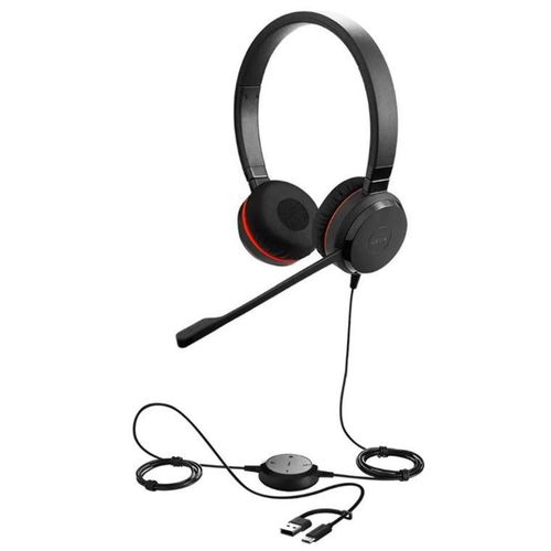 E-volve 30 II USB-C Wired Stereo Headset – Noise-Canceling Mic, Microsoft Teams Certified, USB-C with USB-A Adapter, Model 5399-823-369