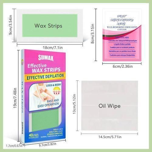 40 strips Rapid Hair removal Wax Strips, For Hair Removal Double-side Long Lasting Depilation Women's Safe Wax Paper For Legs/bikini/arm/neck Strips