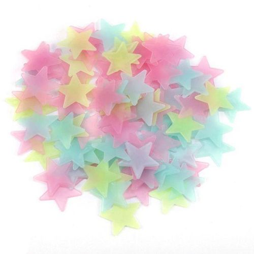 100Pcs Gorgeous Night-luminous Fluorescent Glow Stars-Multicolor