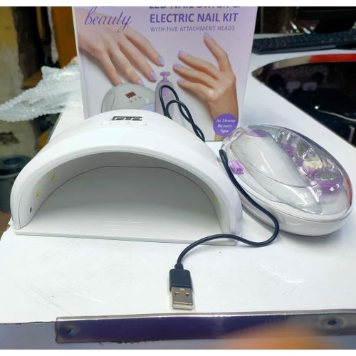 2 in 1 led nail dryer and Electric nail kit Has five head attachments