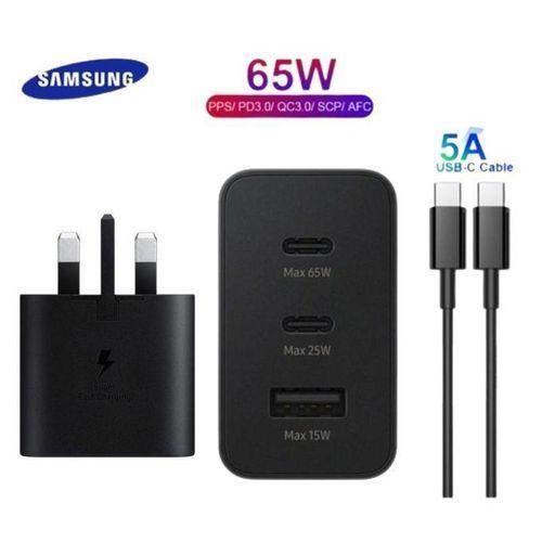 65W 25W 15W Trio USB TYPE C PD SUPER FAST CHARGER WITH TYPE C CABLE
