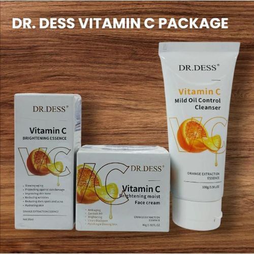 Dr. Dess Vitamin C package: Face Serum30ml, Face Cream 50ml & Face Cleanser 100ml
