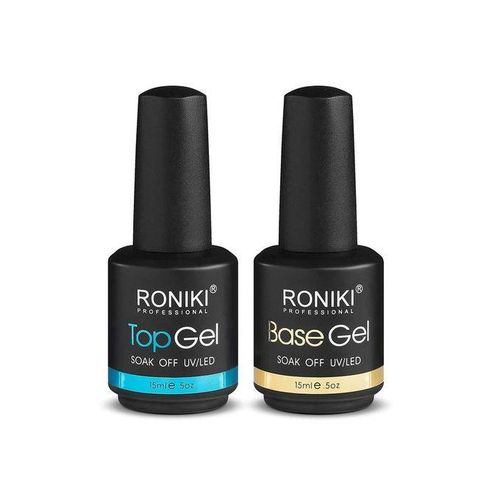 Ronik Soak-Off UV/ LED Gel Nail Polish Top Coat + Base Coat -15ml