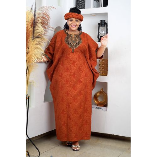 Rich Auntie Maxi Dress with a head gear