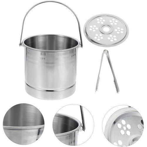 metallic Ice cube bucket with a liquid separator plus tong