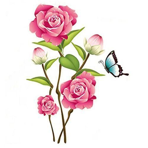 Removable Wall Stickers peony flower erfly Mural