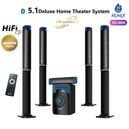 Deluxe 5.1 Channel Home Theater System with 5D Surround Sound and Tallboy Speakers