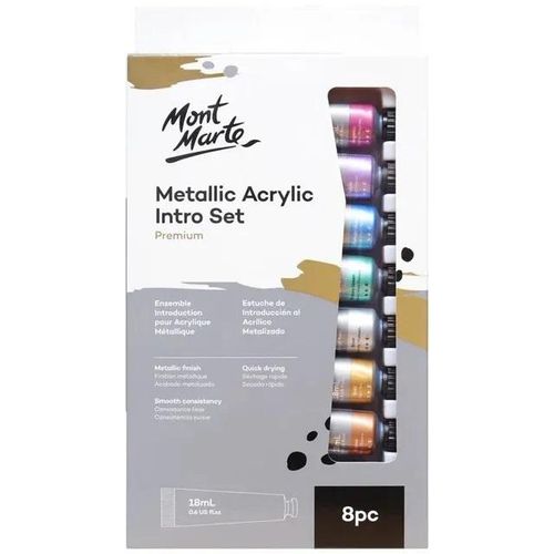 Metallic Acrylic Paint Intro Set Premium 8pc x 18ml