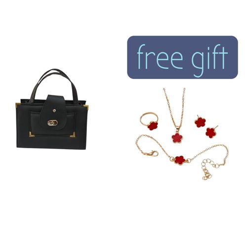 Elegant Durable Womens Handbag with Free 4PCS Jewelry Gift Set -Necklace Earrings Bracelet Ring Perfect for office work casual outings This handbag offers enough space to carry all your essentials As a bonus comes with FREE 4pc jewelry gift set