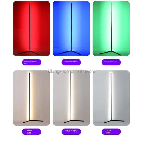 Corner Floor Lamp,64" RGB LED Floor Lamp With 16 Million Colors,DIY Lighting Mode,Music Sync&Timing,Modern Standing Lamp