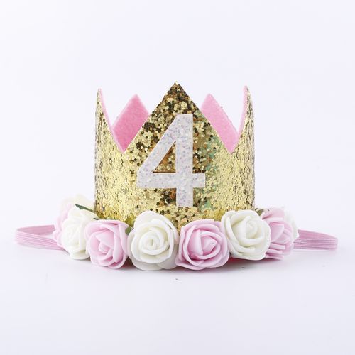 Happy Birthday Crown And Pink Foil Number Balloon