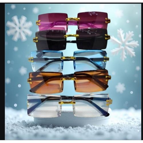 Rimless rectangular sunglasses