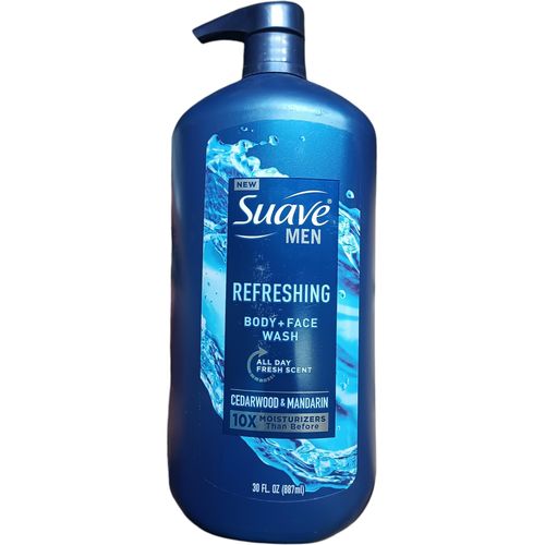 Men Refreshing BODY + FACE WASH All Day Fresh Scent With Cedarwood & Mandarin 10x Moisturizes Than Before nk