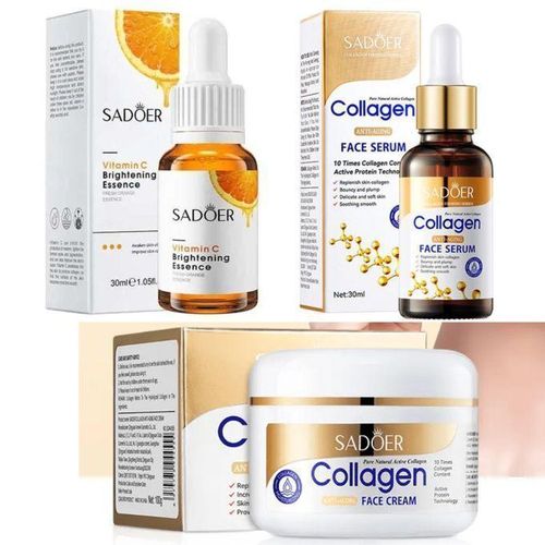 GLOW 3 in 1 Collagen Anti Aging Cream Vitamin C Face Glowing Essence Collagen Anti Aging Face Serum