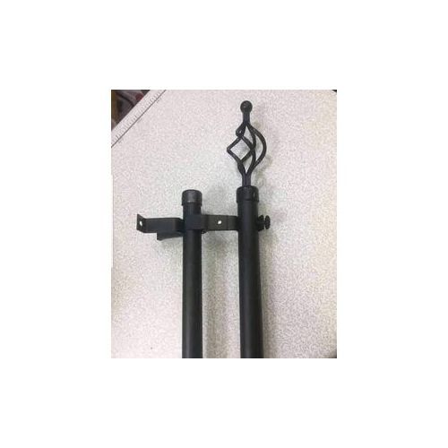 Double Adjustable Curtain Rodn -BLACK