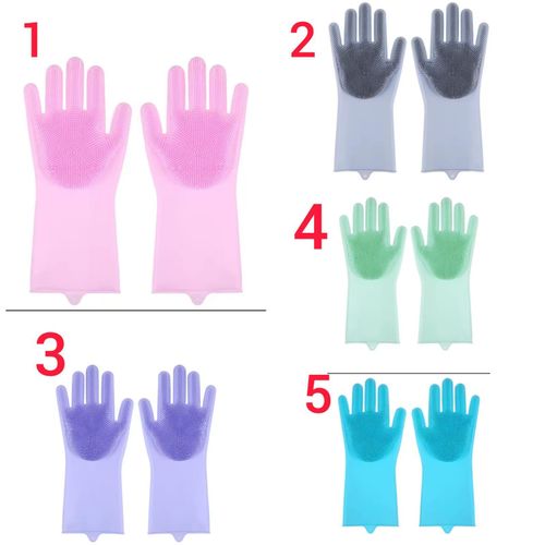 Silicone Cleaning Scrubber Gloves Dishwashing Gloves,Pet Grooming Gloves ,For Kitchen ,Bathroom