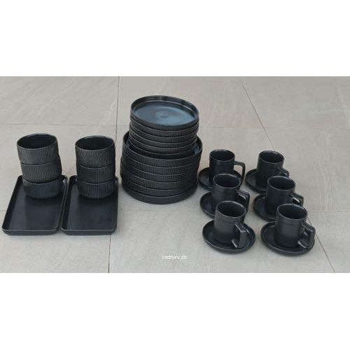 32 Pcs Matte Stoneware Dinner Set Smooth Finish
