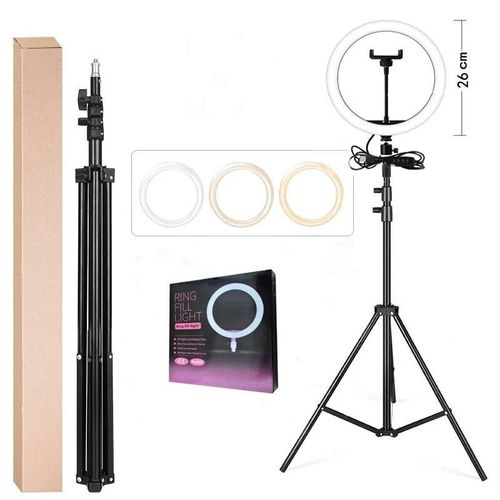 Selfie Ring Light with 2M Stand and Multi-Color Temperature Settings