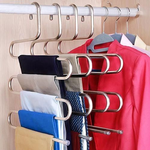 1/2/3/4/5/10 Pcs S Shaped Trouser Pants Hangers Clothes Organizer