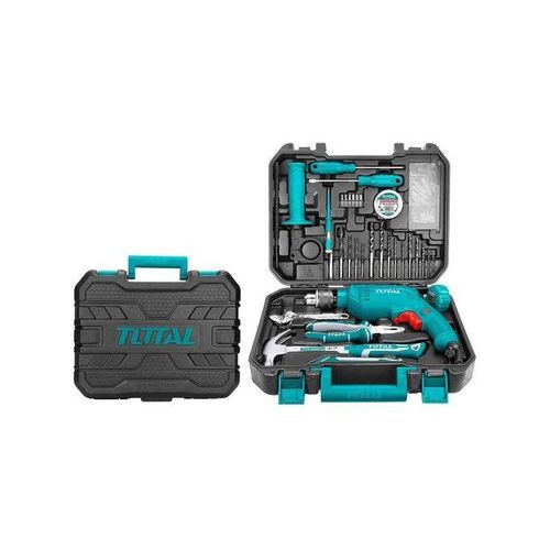 TOTAL, 115pcs Electric 650W Hammer Drill Professional Tool Set With Drill DIY Kit