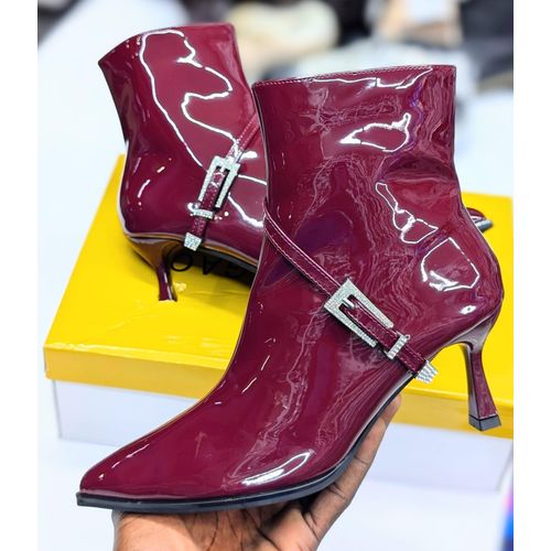 Maroon Patent leather Boots