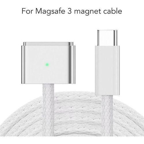USB C to Magsafe 3 Charging Cable, 2m Braided Wire Charging Cord with LED Charging Indicator, 140W Efficient Charging, for Wall Chargers, Car Chargers