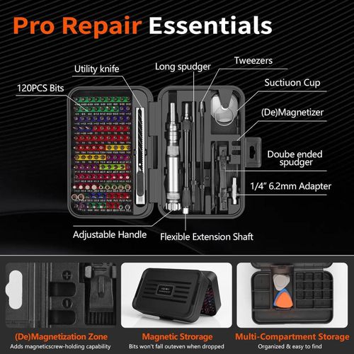 Precision Screwdrivers Set 132-in-1 pcs Screw drivers set PREMIUM HEAVY DUTY + Magnetic Storage Box Screw Driver Bits Portable Professional Electronics Repair Tool Set