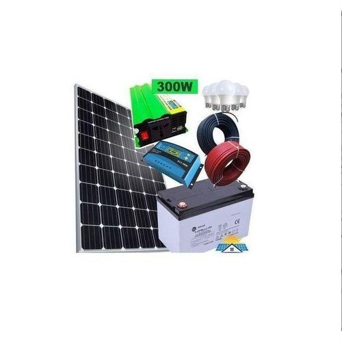 120w Solar Panel + 100 AH Battery + 300Watts Inverter + 10 Ah Charge Controller + 5 Bulbs +10m Cable