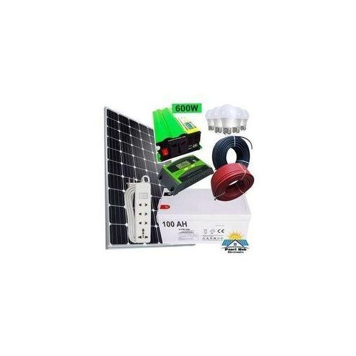 Sunlight 150 Watts Solar Panel Special All Weather Fullkit + 100AH Battery + 300Watts Solar Inverter + 20 Ah Charge Controller+3 bulbs + dropping cables