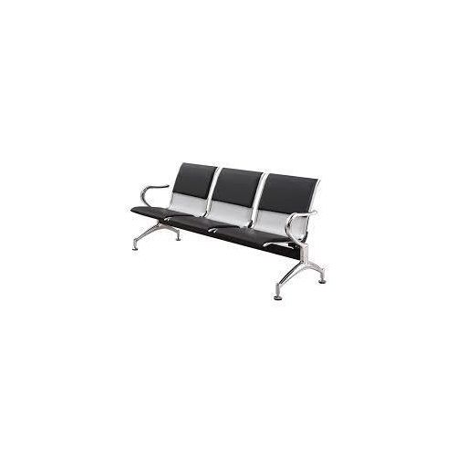 3-link padded metallic office waiting bench