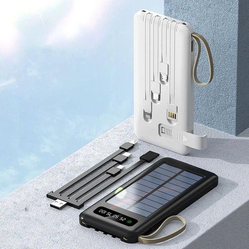 Solar Energy AMI AM-26 20000mAh Power Bank with Dual USB, LED Battery Display, Solar Charging Panel, Ideal for Emergency Power