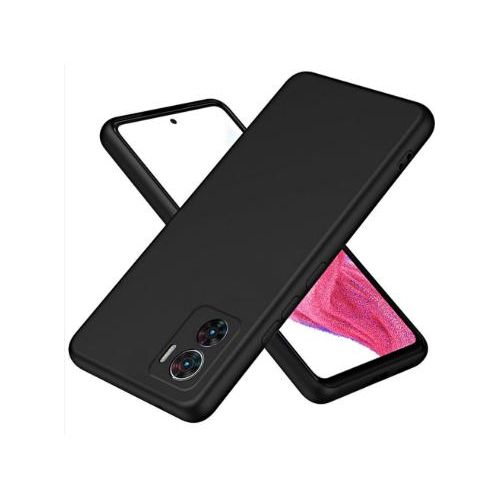 Soft Flexible Silicone Case for Motorola E15 Shockproof Anti-Scratch Slim TPU Protective Back Cover Black